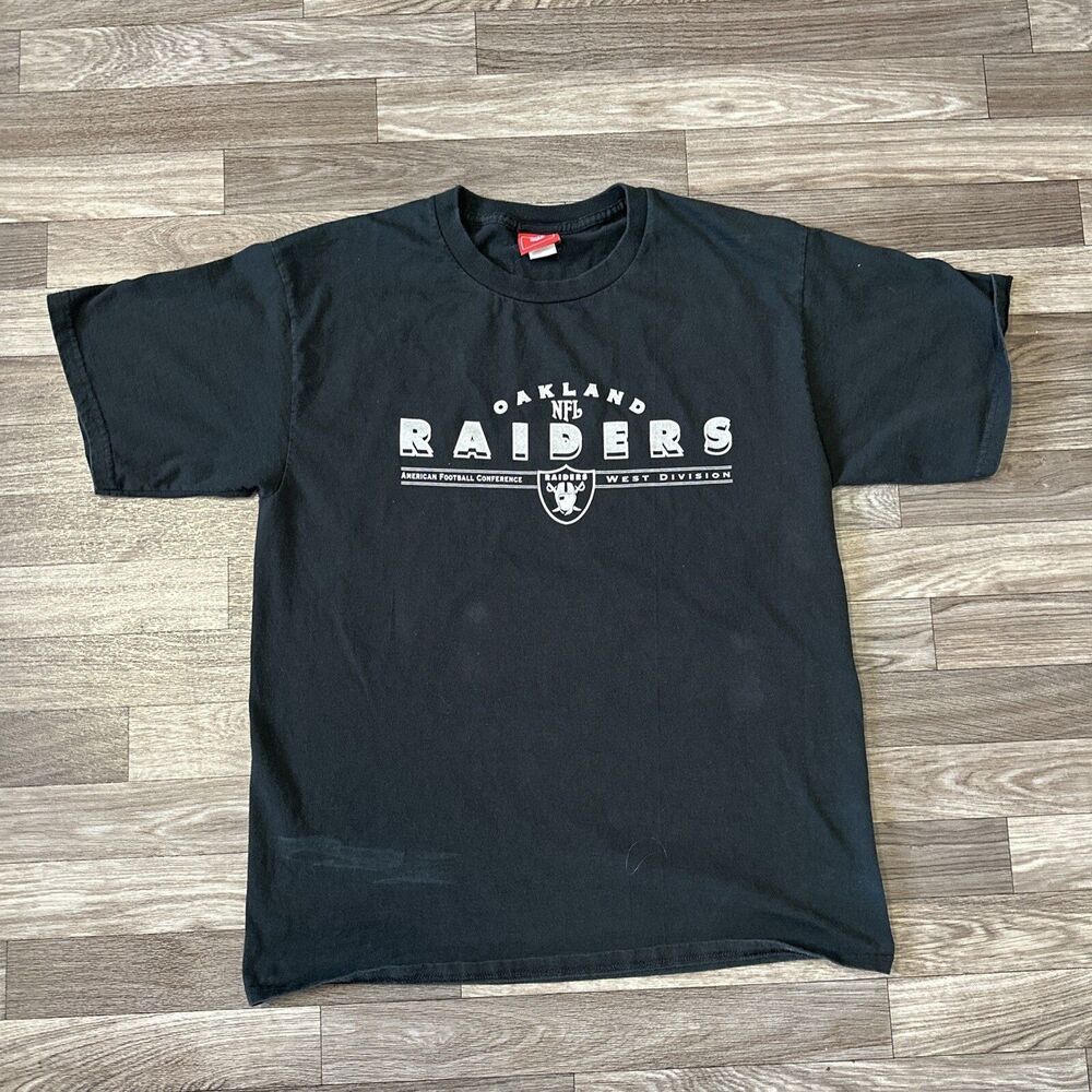 Vintage Y2K NFL Oakland Raiders Shirt; Men’s Large; Black; AFC West